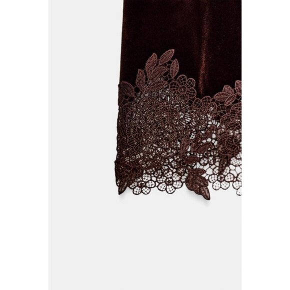 ZARA VELVET LACE DRESS - Picture 7 of 7